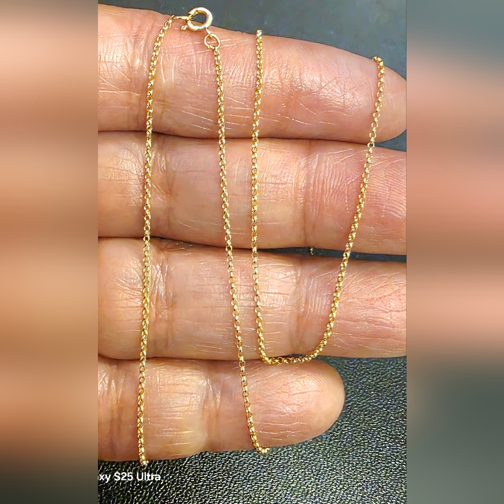 💛18k Rolo Gold Chain Necklace- Size 16